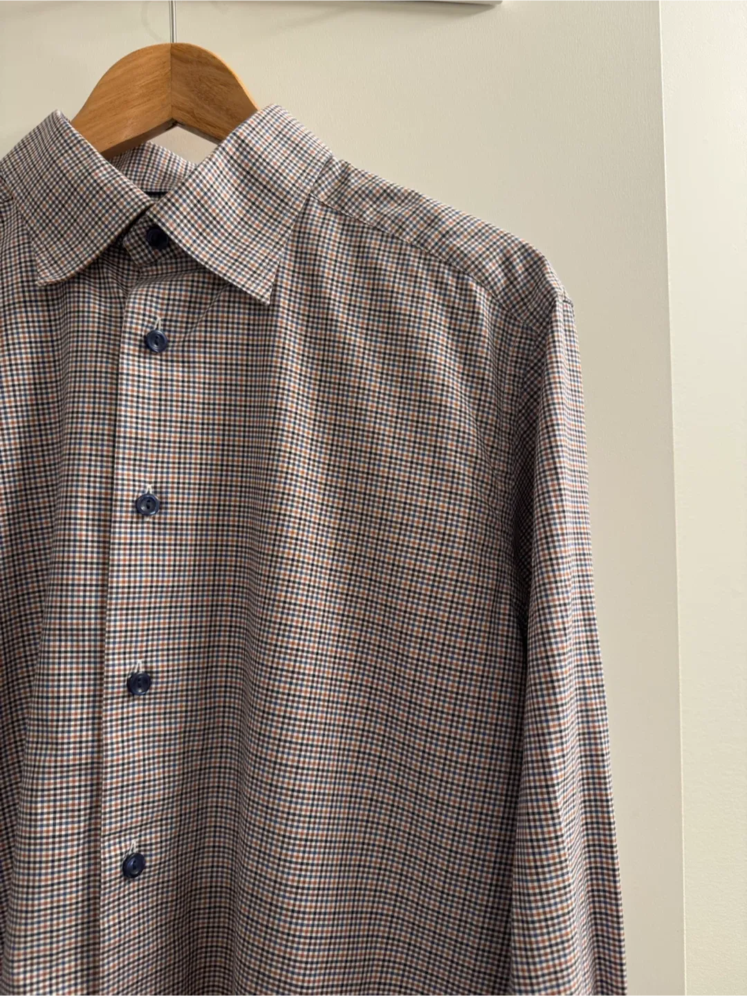 ETON Contemporary Luxury Cotton Dress Shirt Brown Blue 16.5 L - photo 5