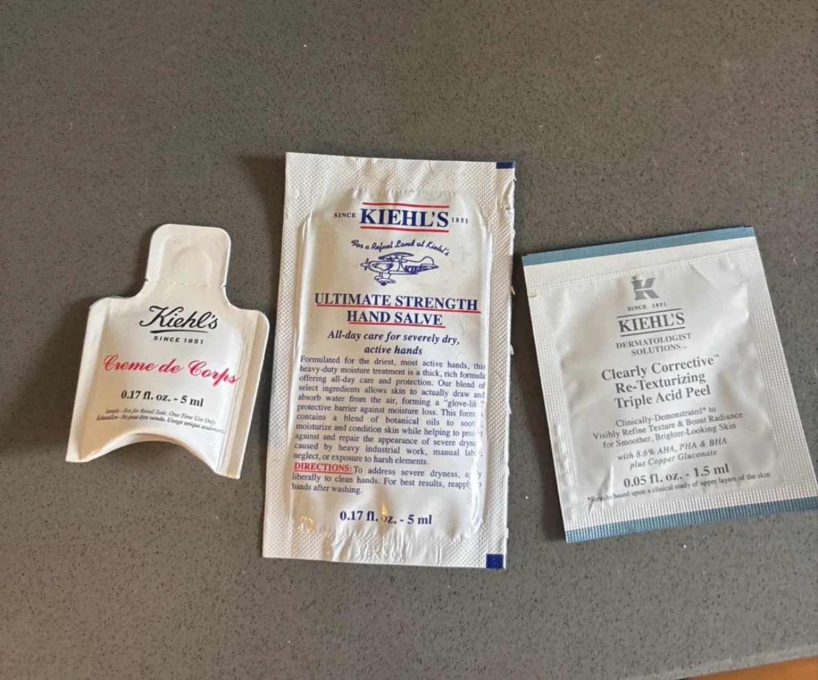 Kiehl's Sample Set: Creme de Corps, Hand Salve, Triple Acid Peel