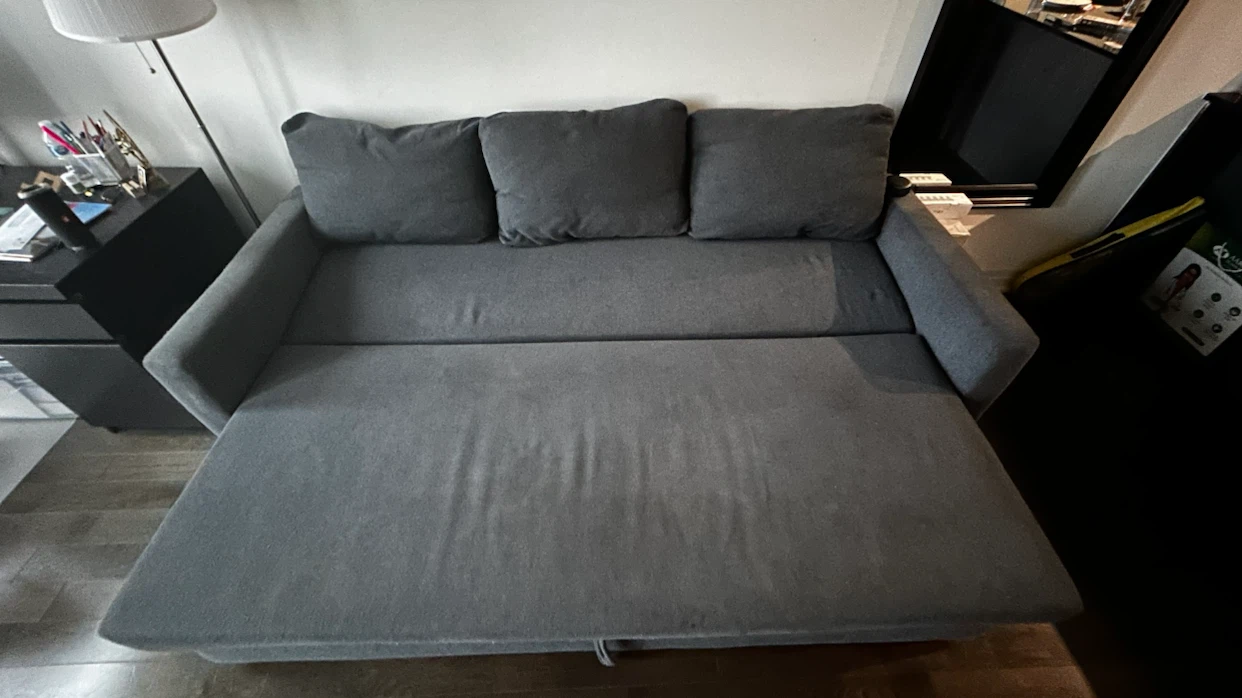 Ikea Grey Sofa Bed with 3 Cushions