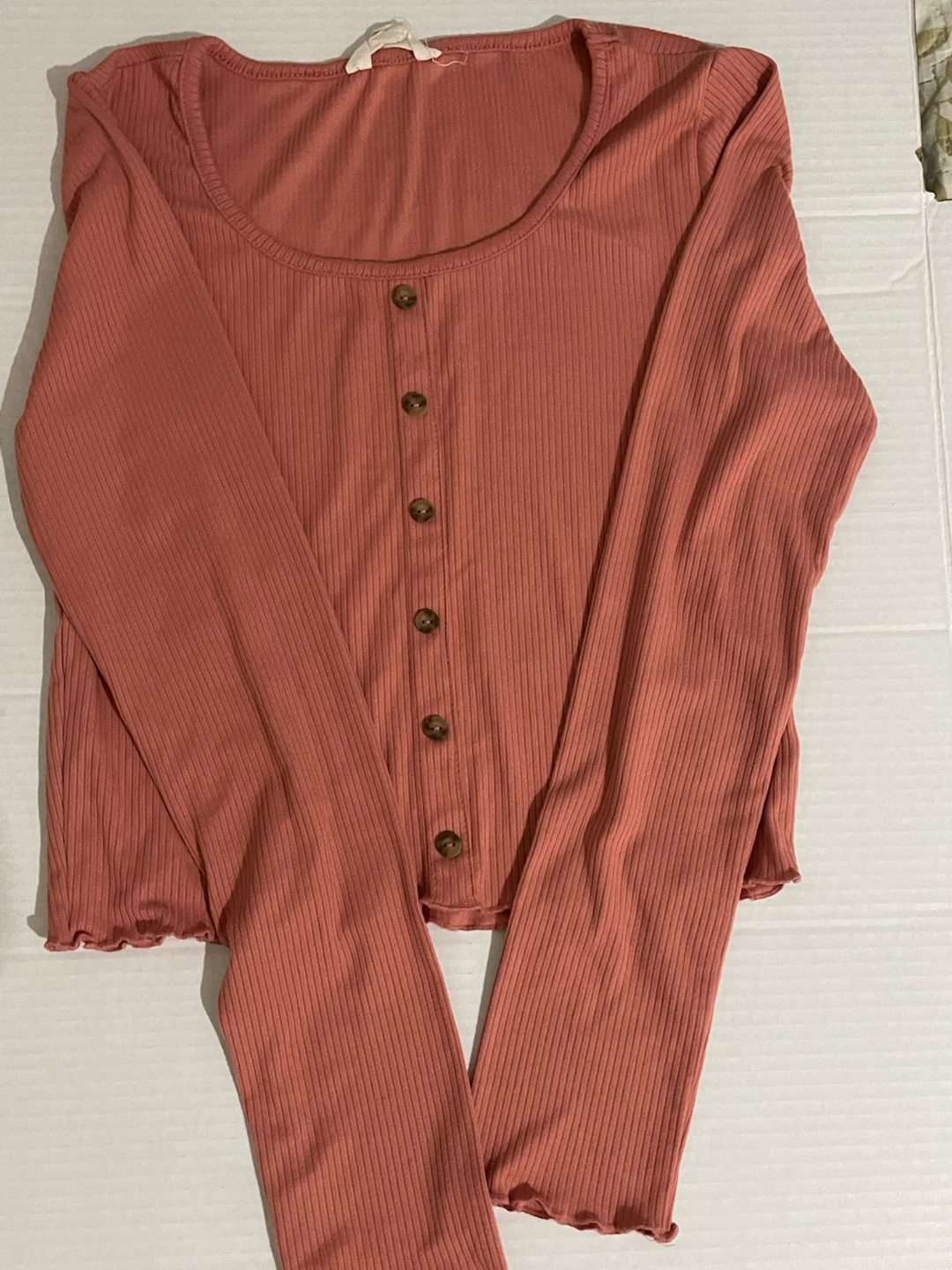 Aeropostale Kids Ribbed Button-Up Long Sleeve Top