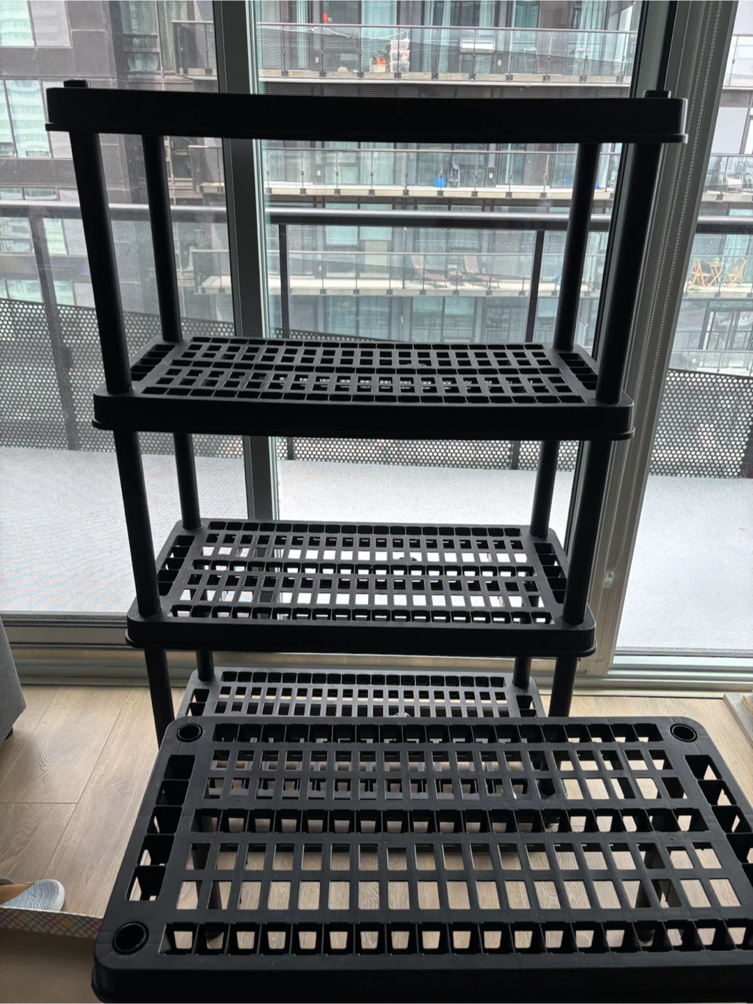 Black 5 Tier Plastic Shelving Unit