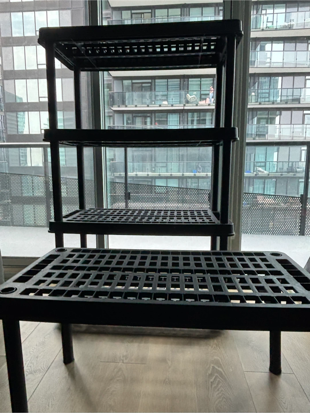 Black 5 Tier Plastic Shelving Unit - photo 2
