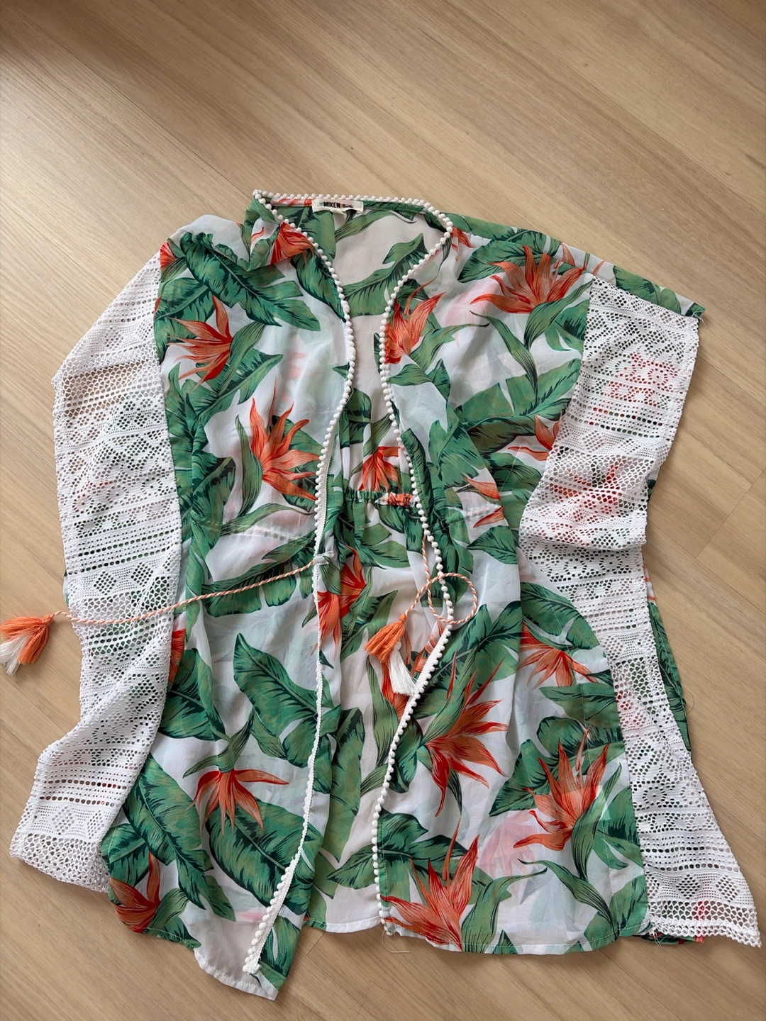 Miley Swim Tropical Print Kimono Cover-Up