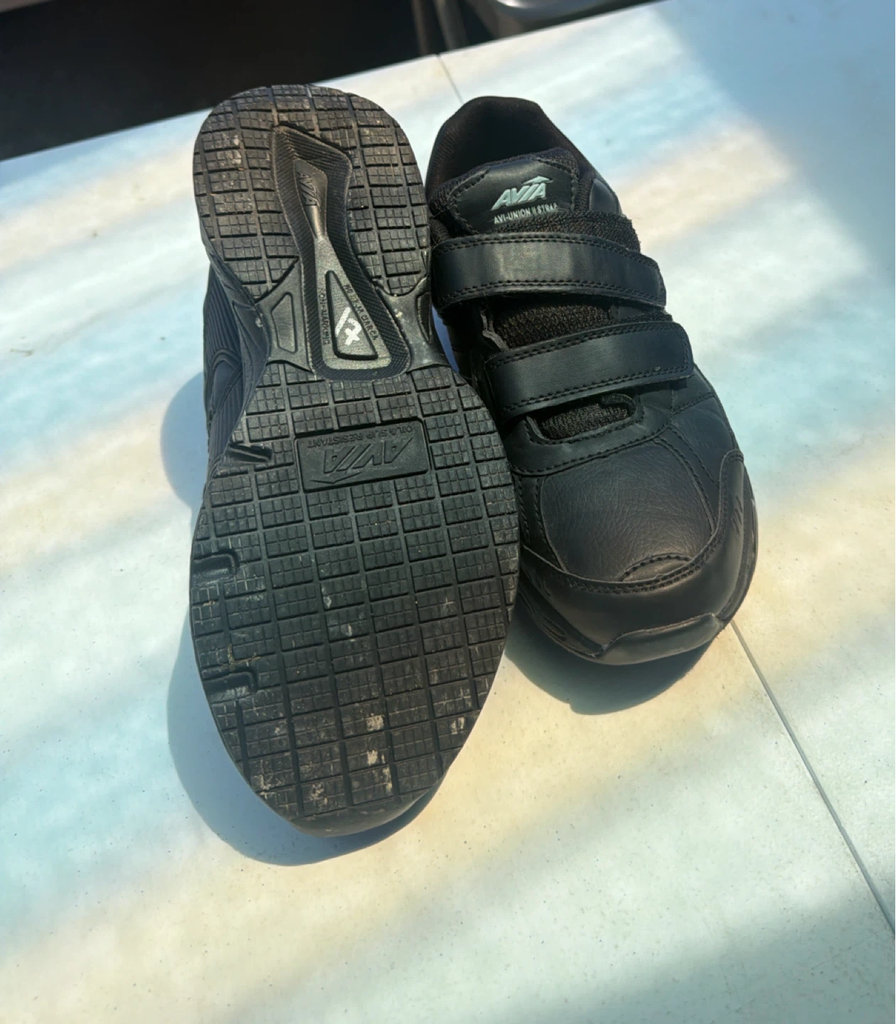 Avia Black Hook and Loop Sneakers