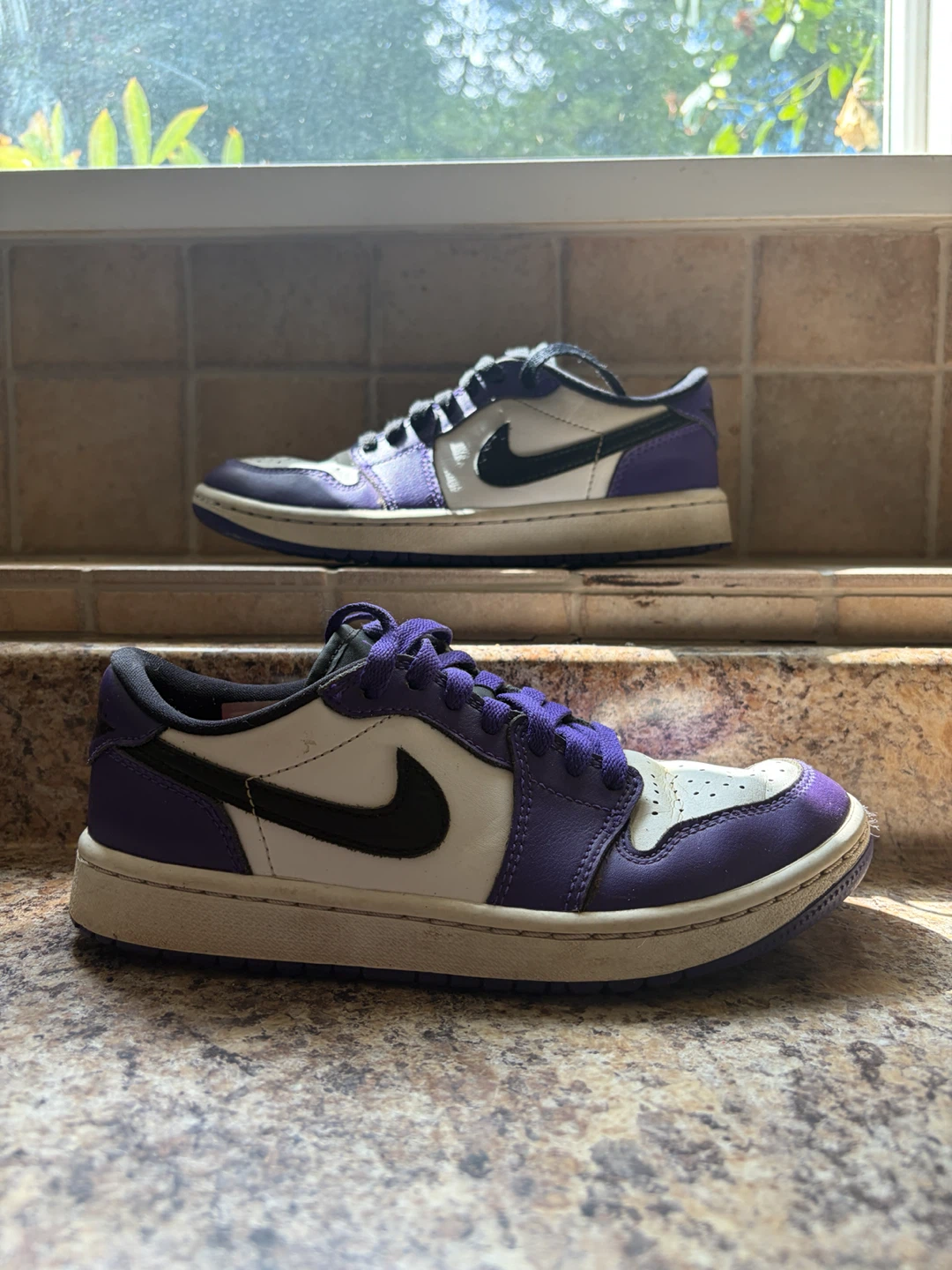 Air Jordan 1 Low Purple White Sneakers