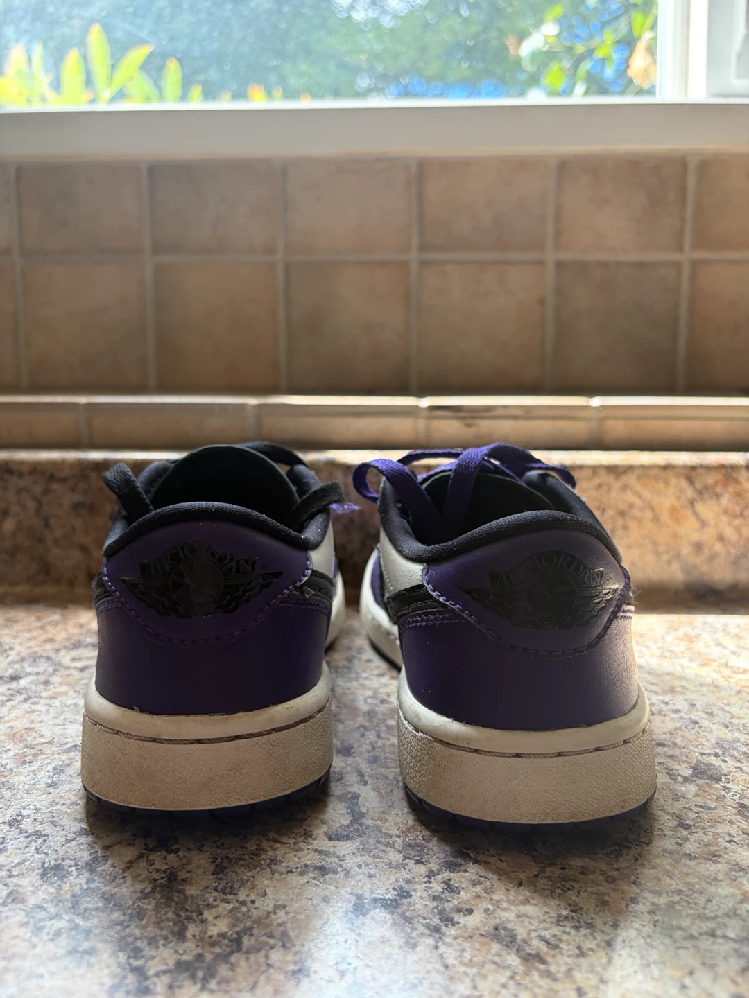 Air Jordan 1 Low Purple White Sneakers - photo 2