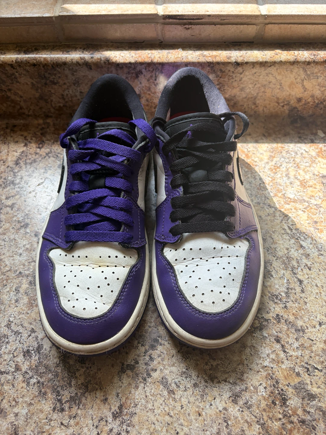 Air Jordan 1 Low Purple White Sneakers - photo 4