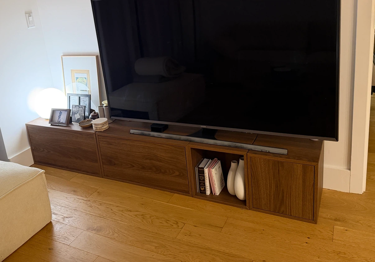 Walnut Wood TV Console
