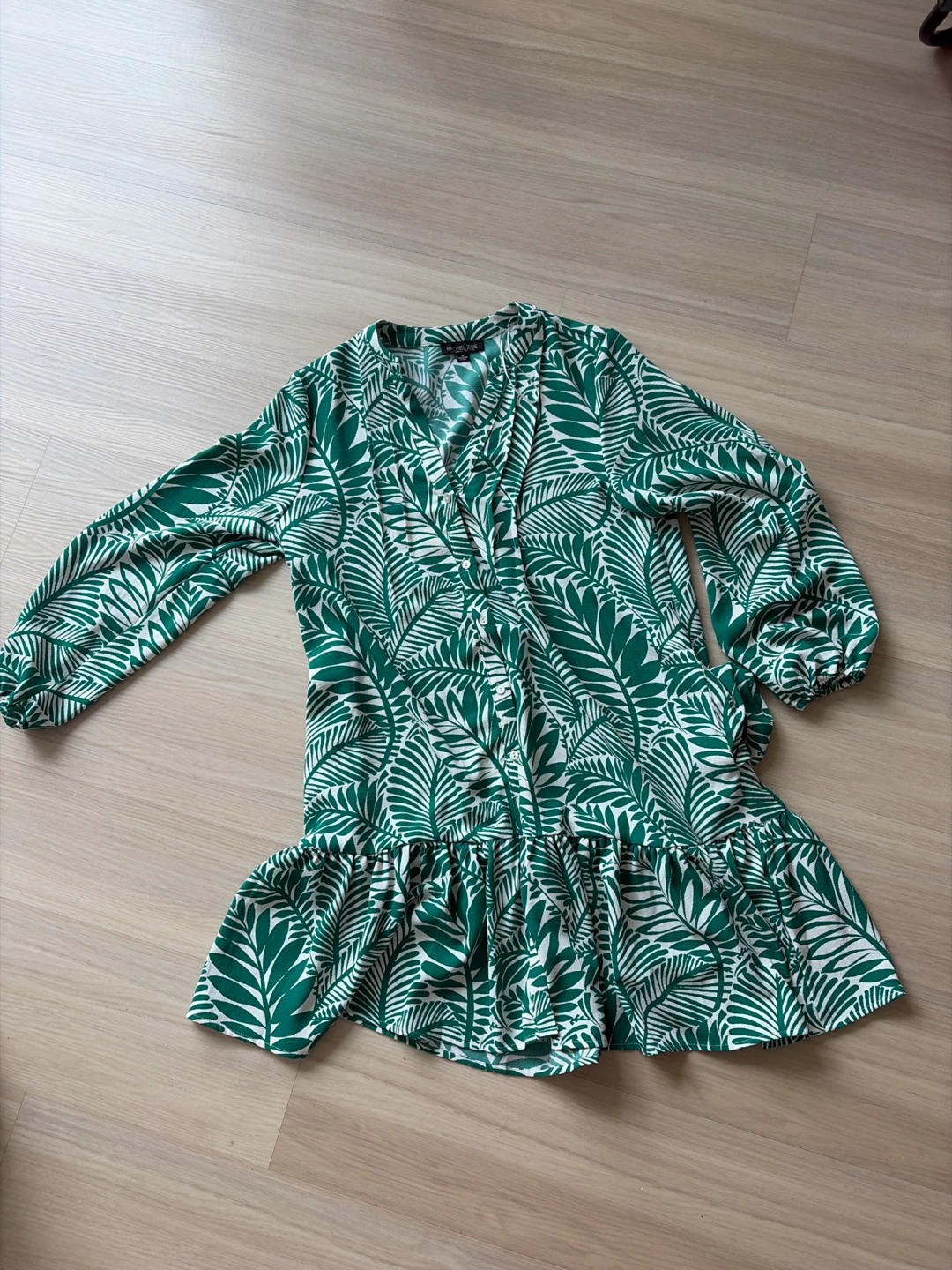 Rachel Zoe Green Leaf Print Dress
