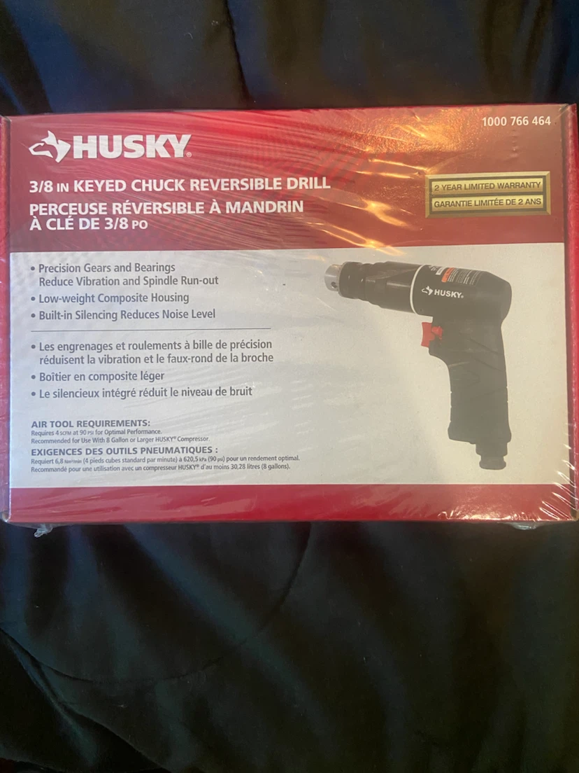 Husky 3/8" Keyed Chuck Reversible Drill - photo 3
