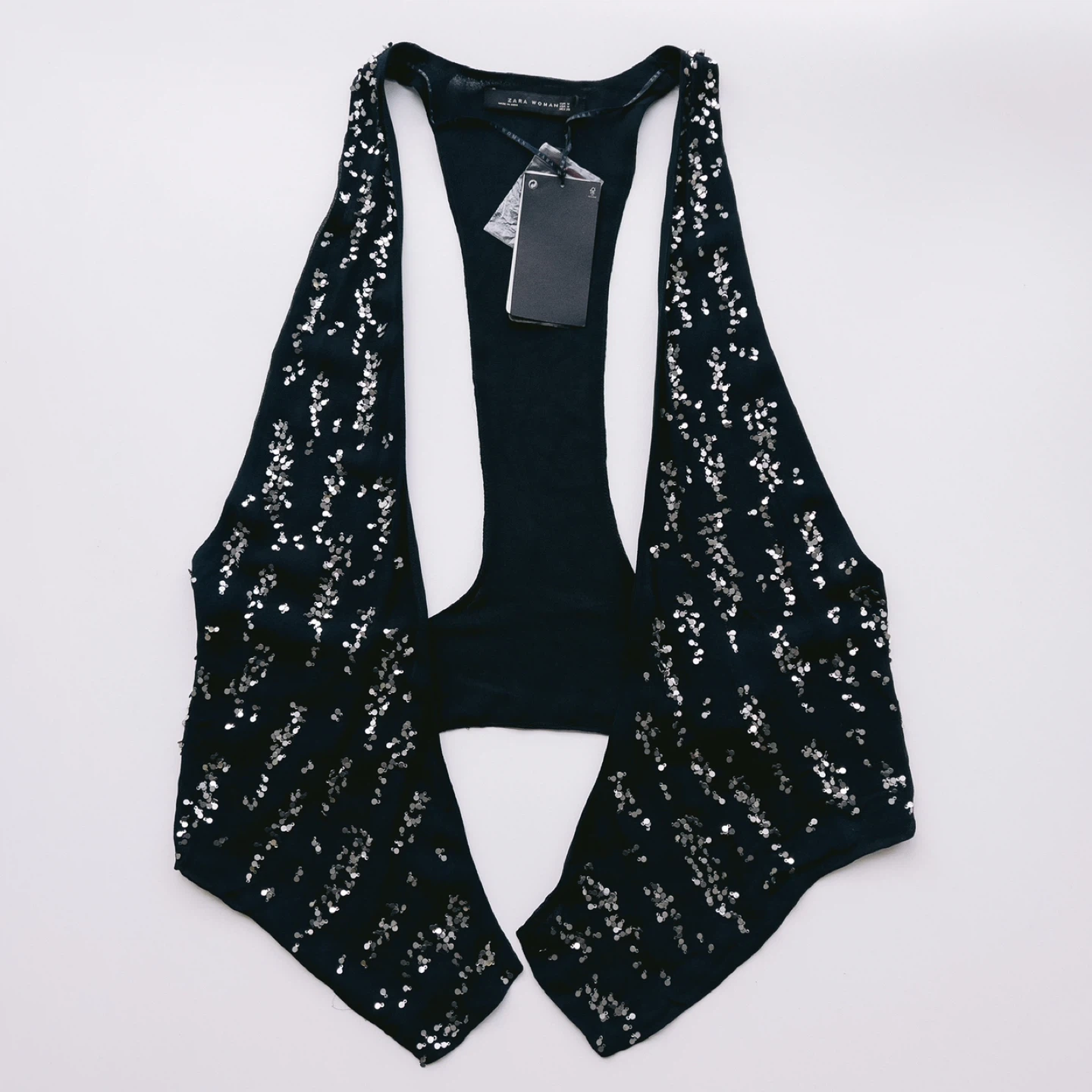 Stylist Closet Sale ✨ Navy  Embroidered Sequin Vest - New - photo 4