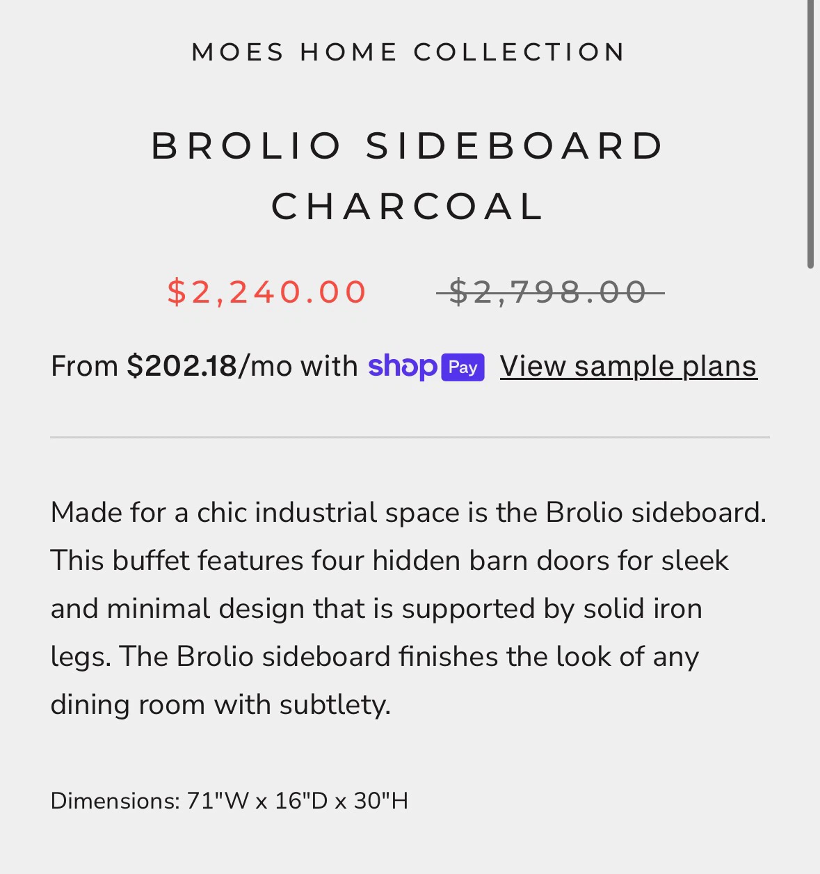 (MOES) BROLIO SIDEBOARD - photo 4