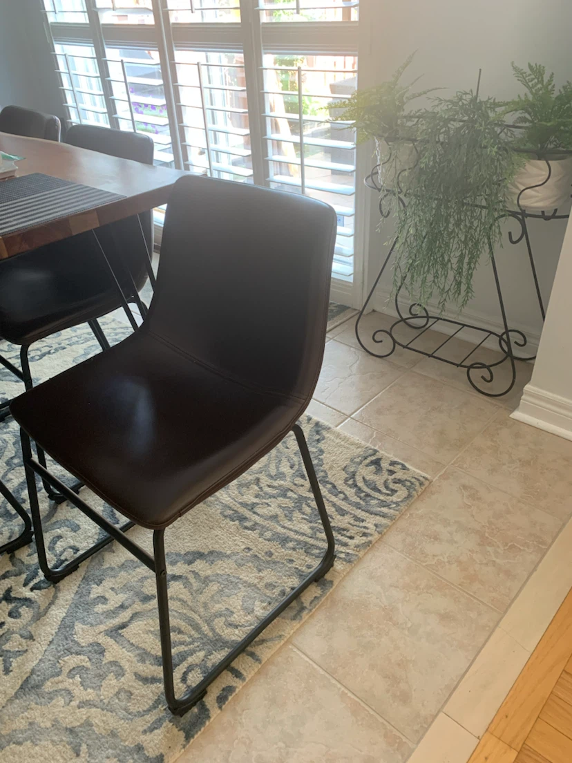 Dark Brown Faux Leather Dining Chair