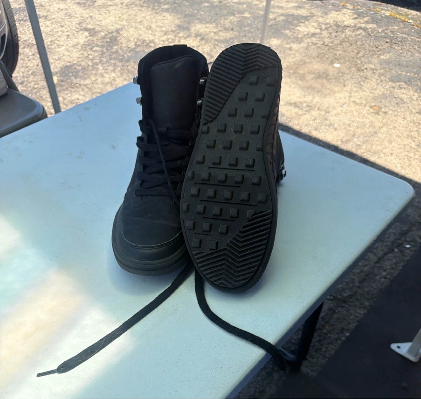 Black Lace-Up Boots Size 8 - photo 2