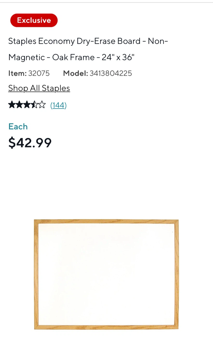 Large White Board Oak Frame 3x2 ft - photo 5