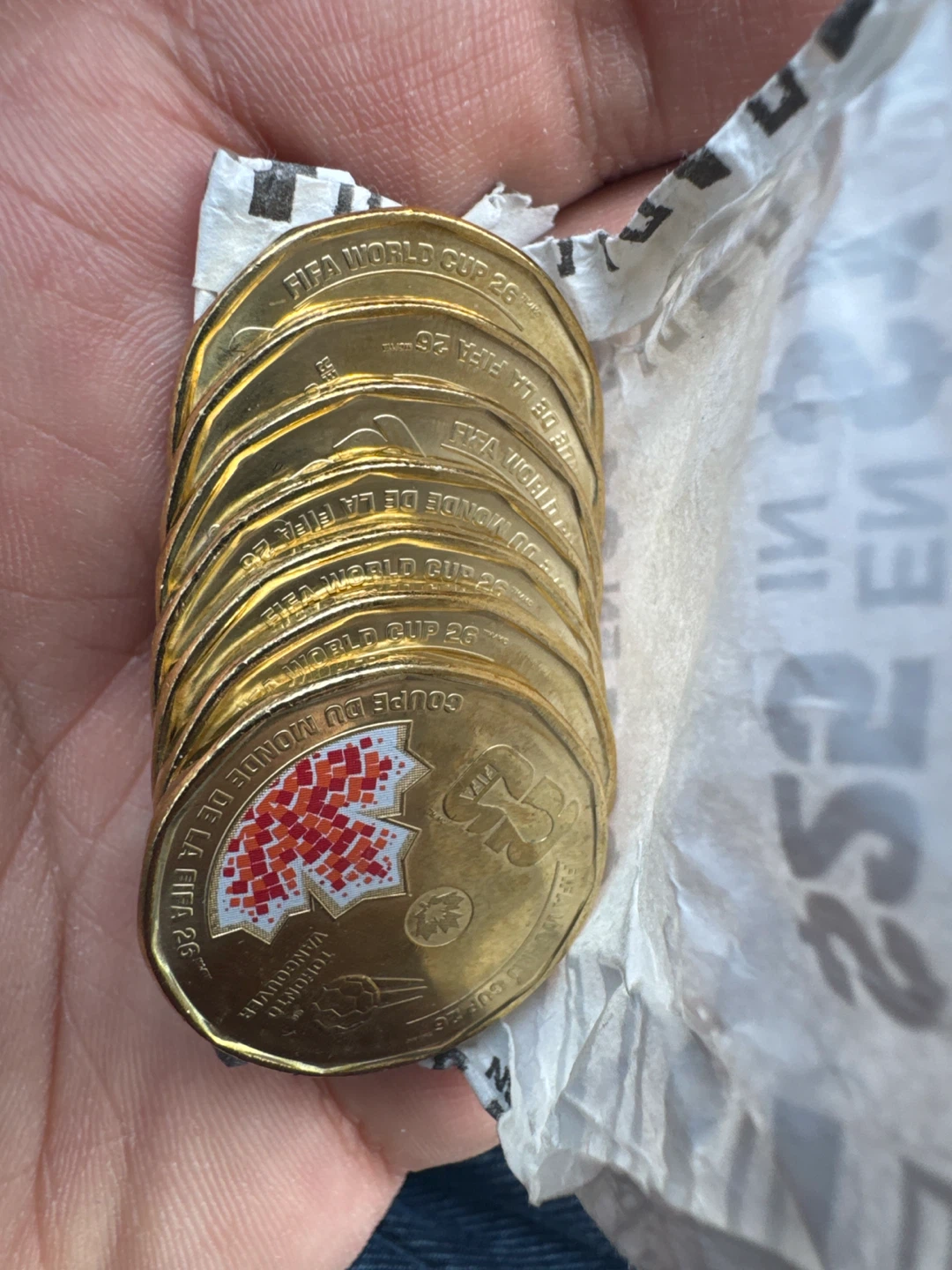 FIFA World Cup 2026 Coin lot of 7 Coins 1 colour  and 6 uncolour