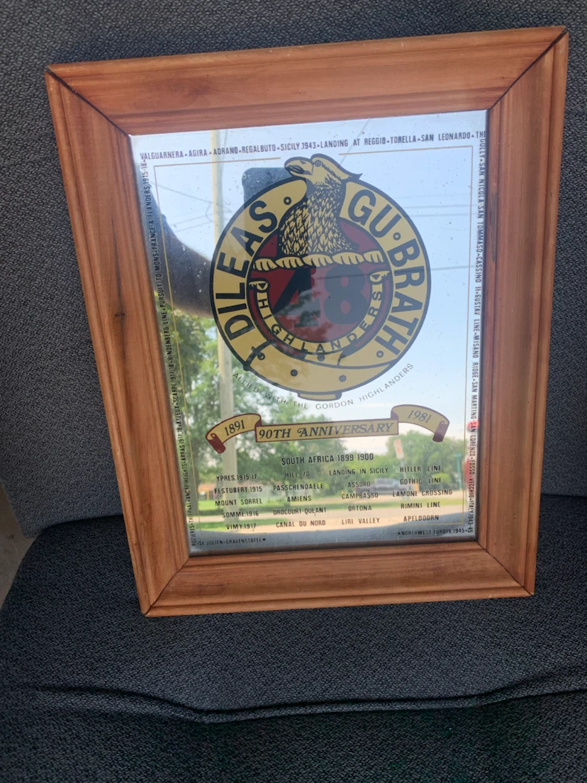 The 48th Highlanders of Canada 90th Anniversary Mirror