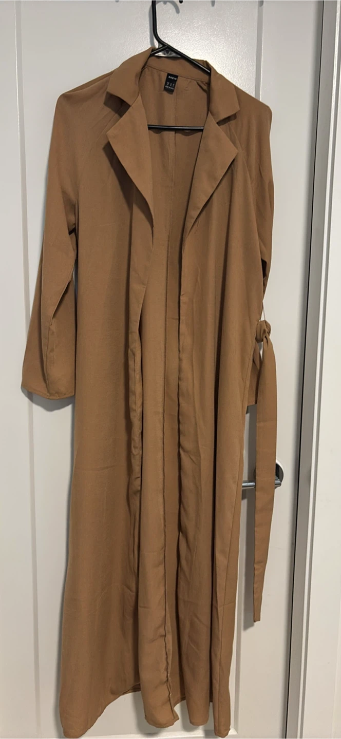 SHEIN Longline Trench Coat - Camel
