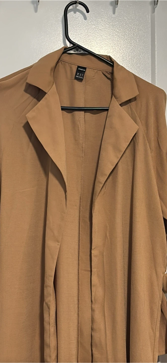 SHEIN Longline Trench Coat - Camel - photo 2