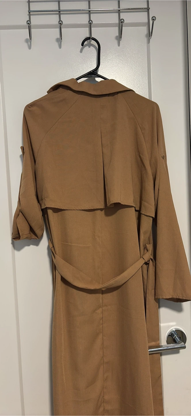SHEIN Longline Trench Coat - Camel - photo 3