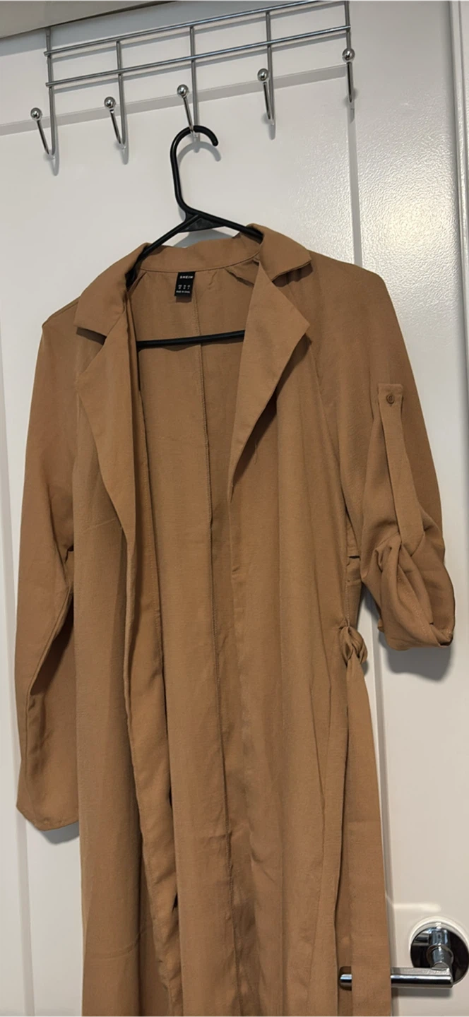 SHEIN Longline Trench Coat - Camel - photo 4