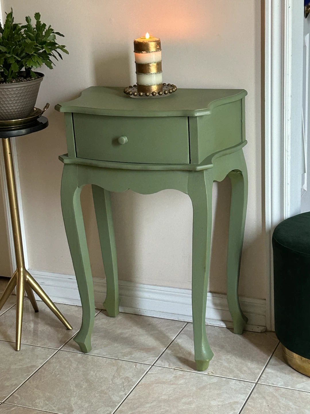 Green Side Table with Drawer