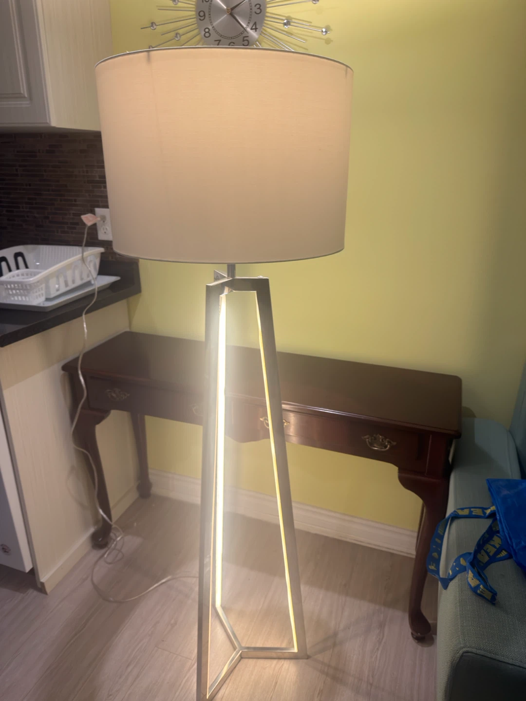 Modern Floor Lamp with Drum Shade