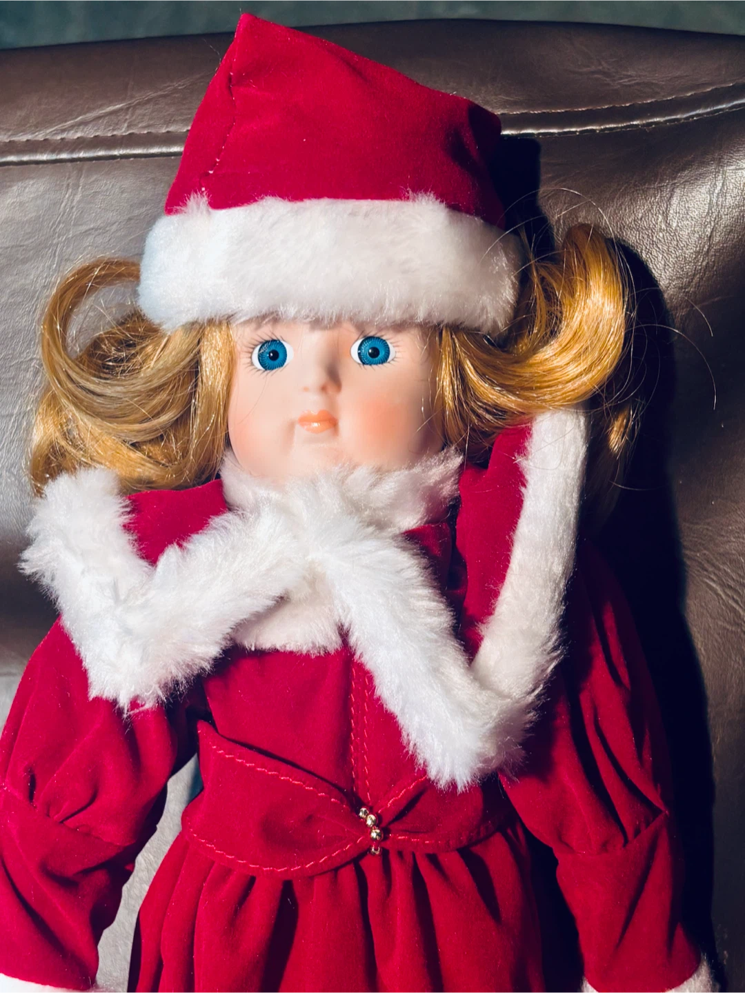 Vintage Porcelain Christmas Doll