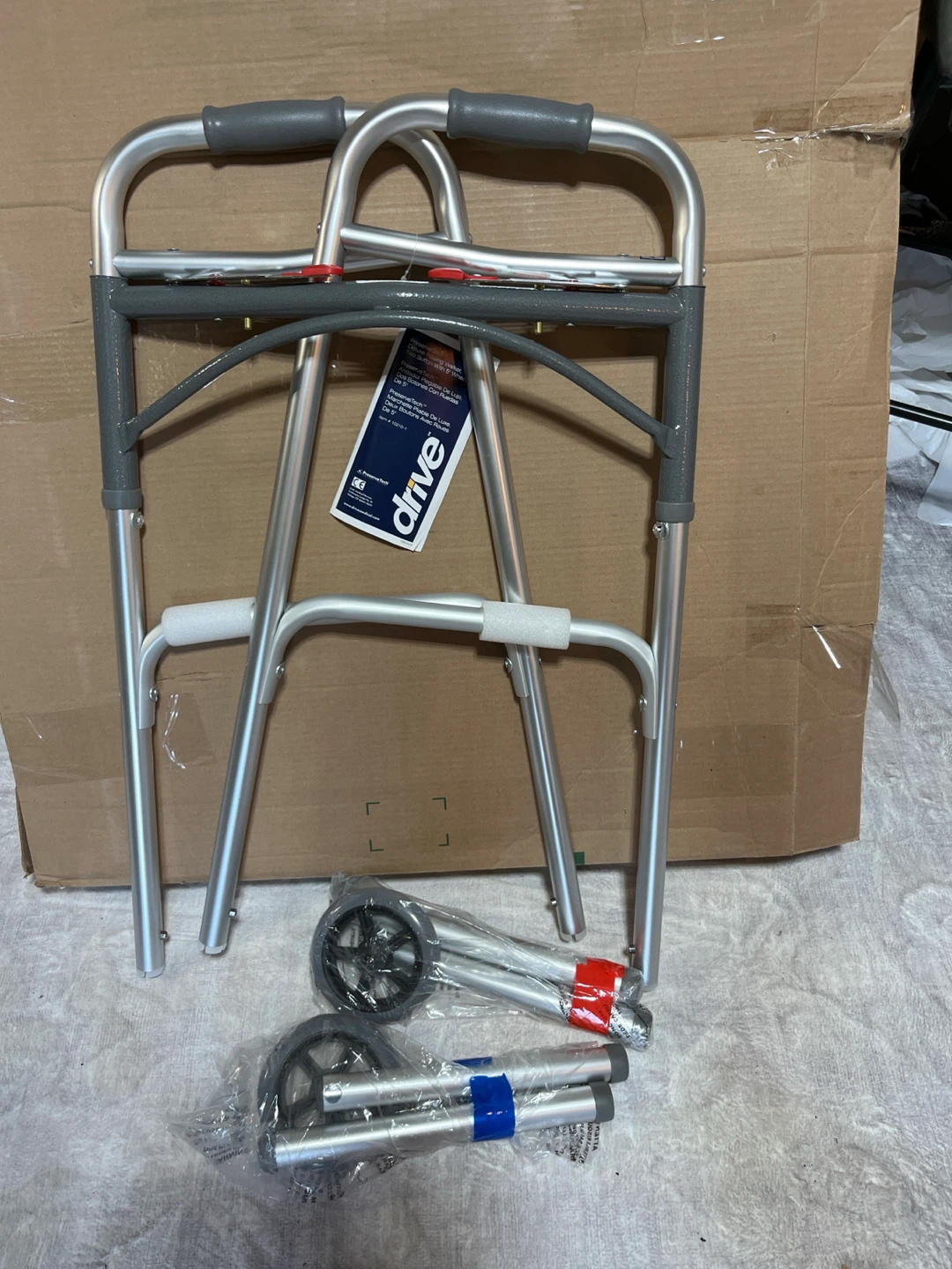 Drive Medical Deluxe Folding Walker with 5" Wheels