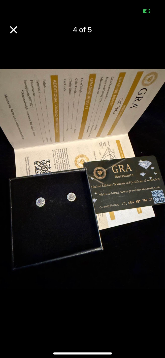 GRA Moissanite Earrings - photo 3