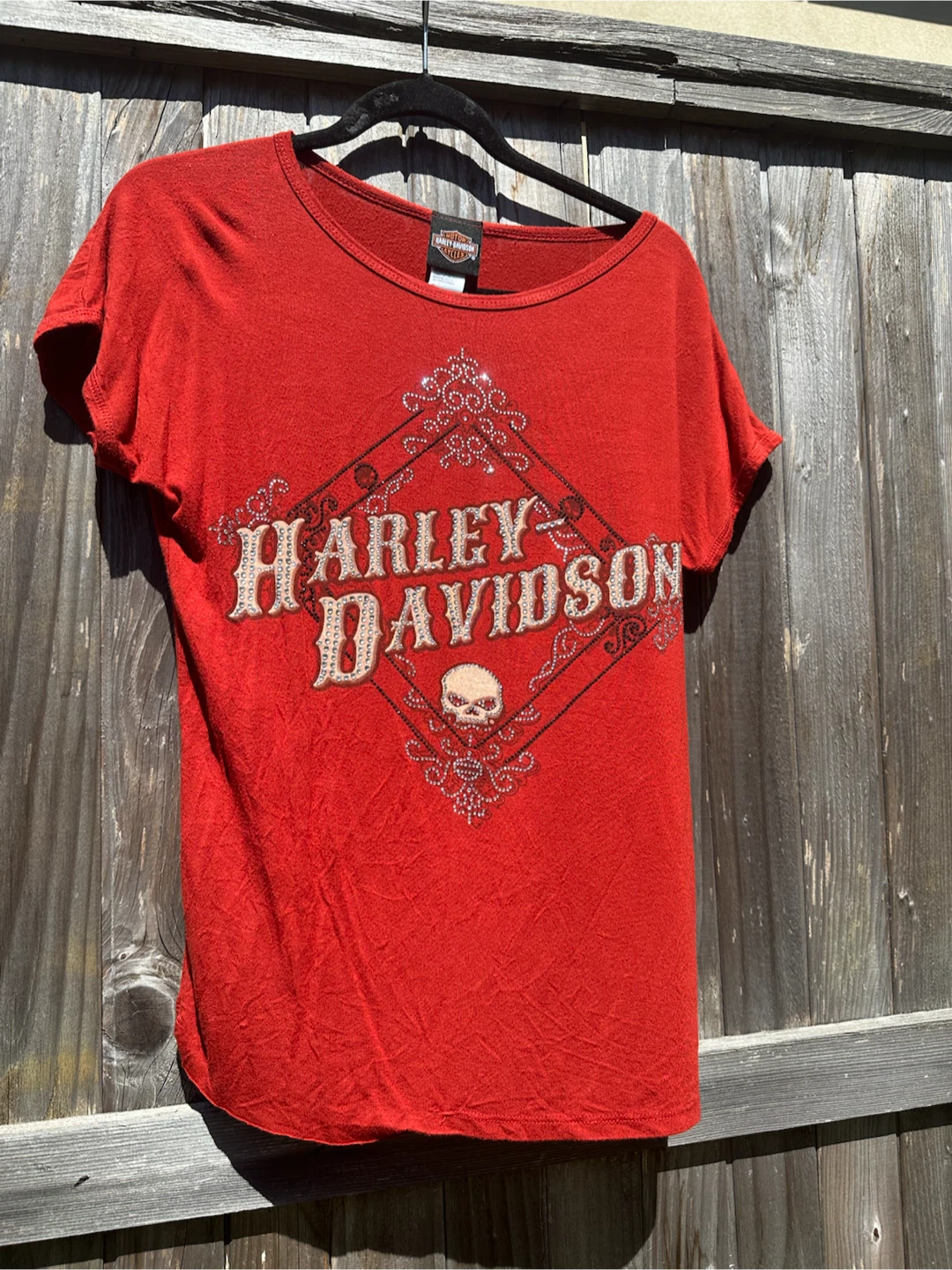 Harley Davidson Women's Red Graphic T-Shirt Size Medium