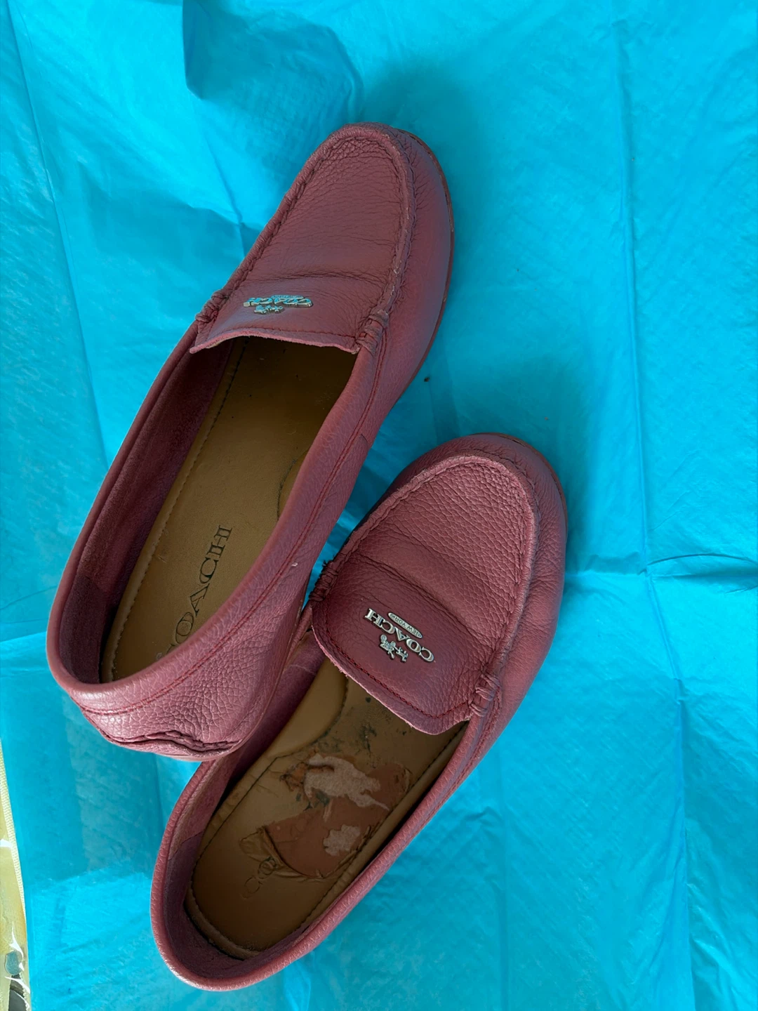 Coach Pink Leather Driving Moccasins