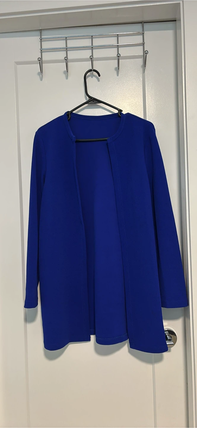 Blue Open-Front Cardigan