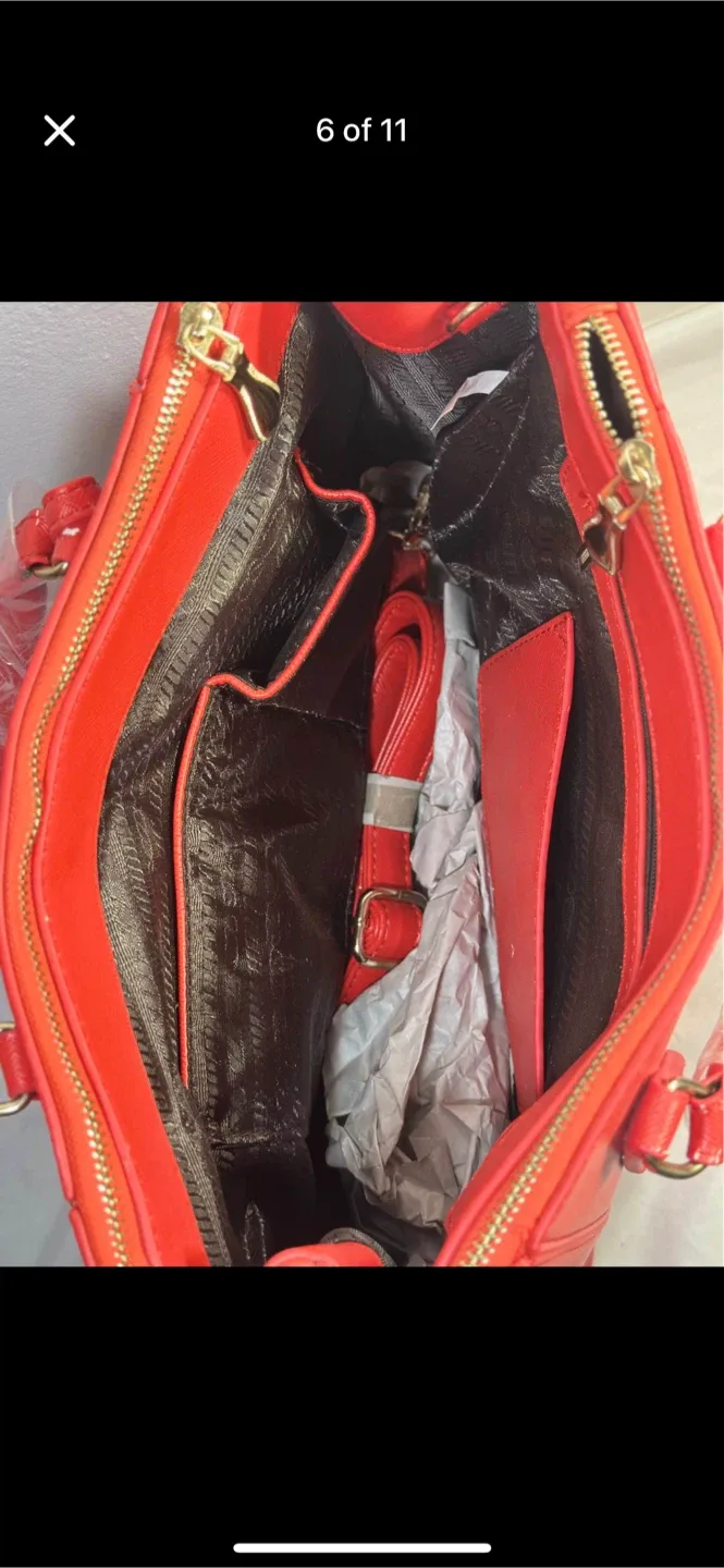 MICHAEL KORS Red Leather Satchel Handbag - photo 3