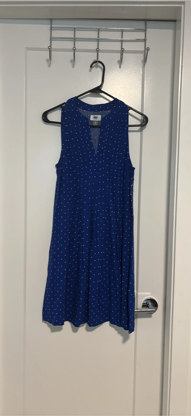 Old Navy Blue Polka Dot Sleeveless Dress - Size M - photo 3