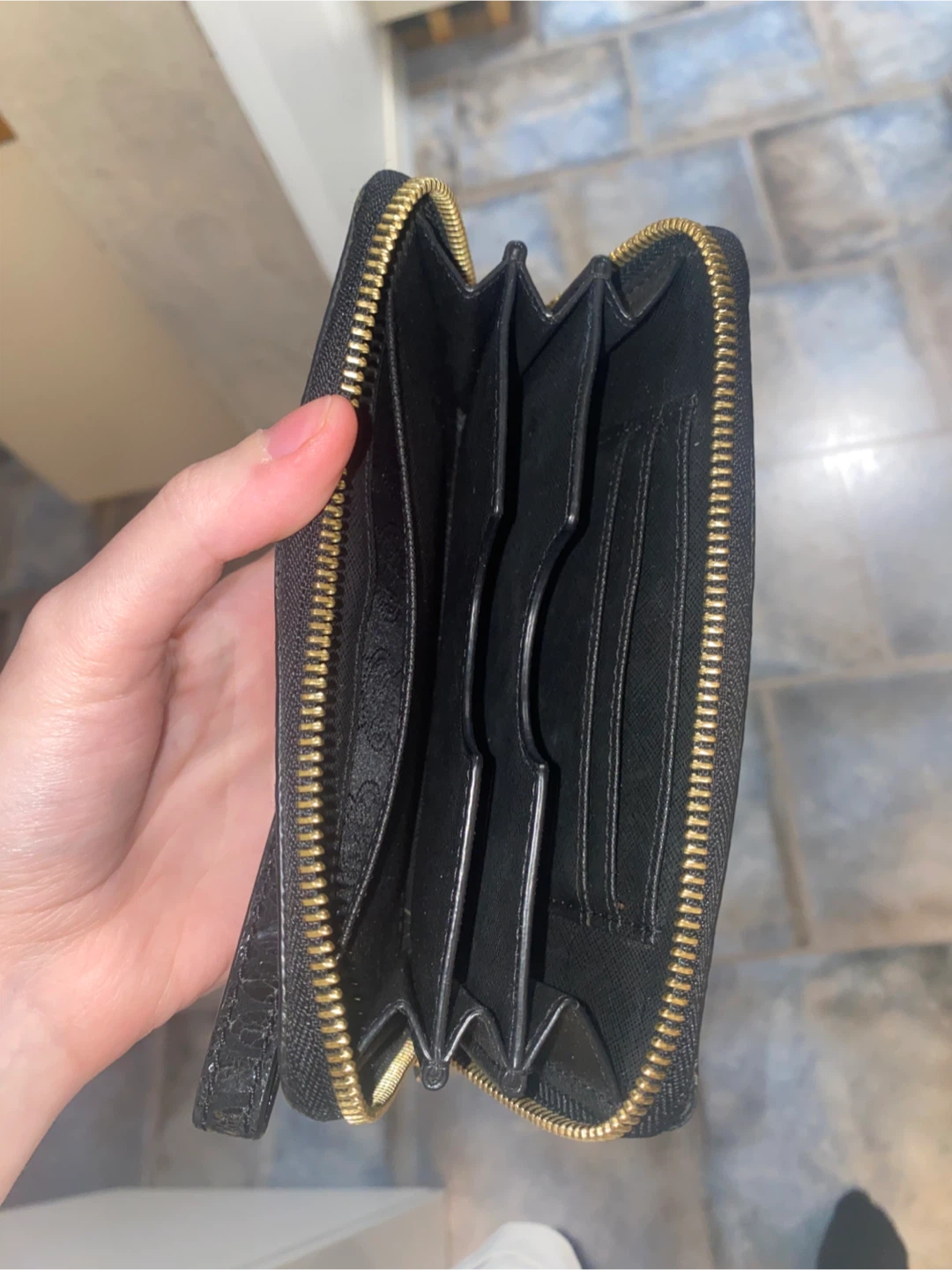 Michael Kors Black Snake Embossed Zip Around Wallet - photo 2