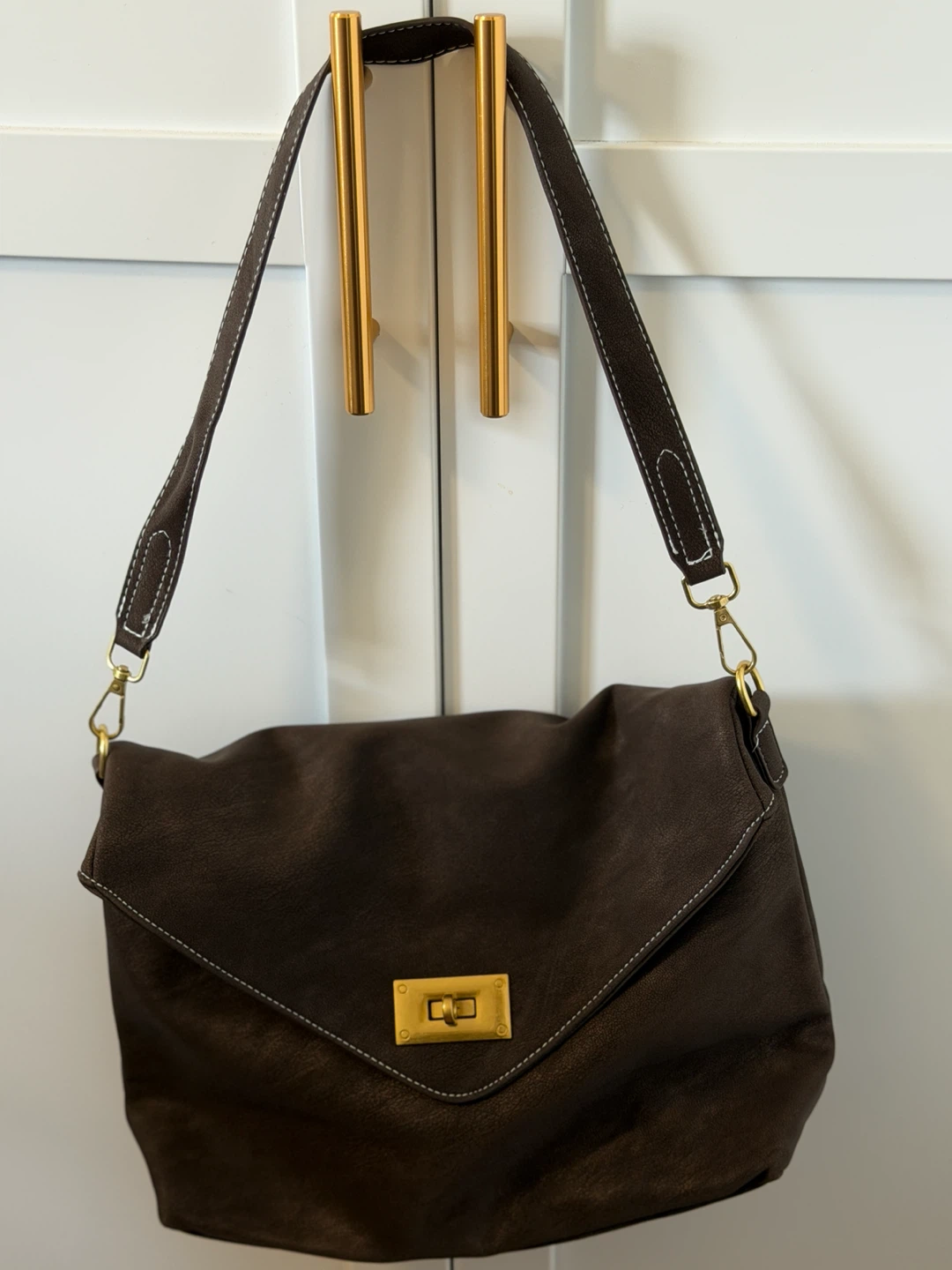 Brown Leather Crossbody Shoulder Bag