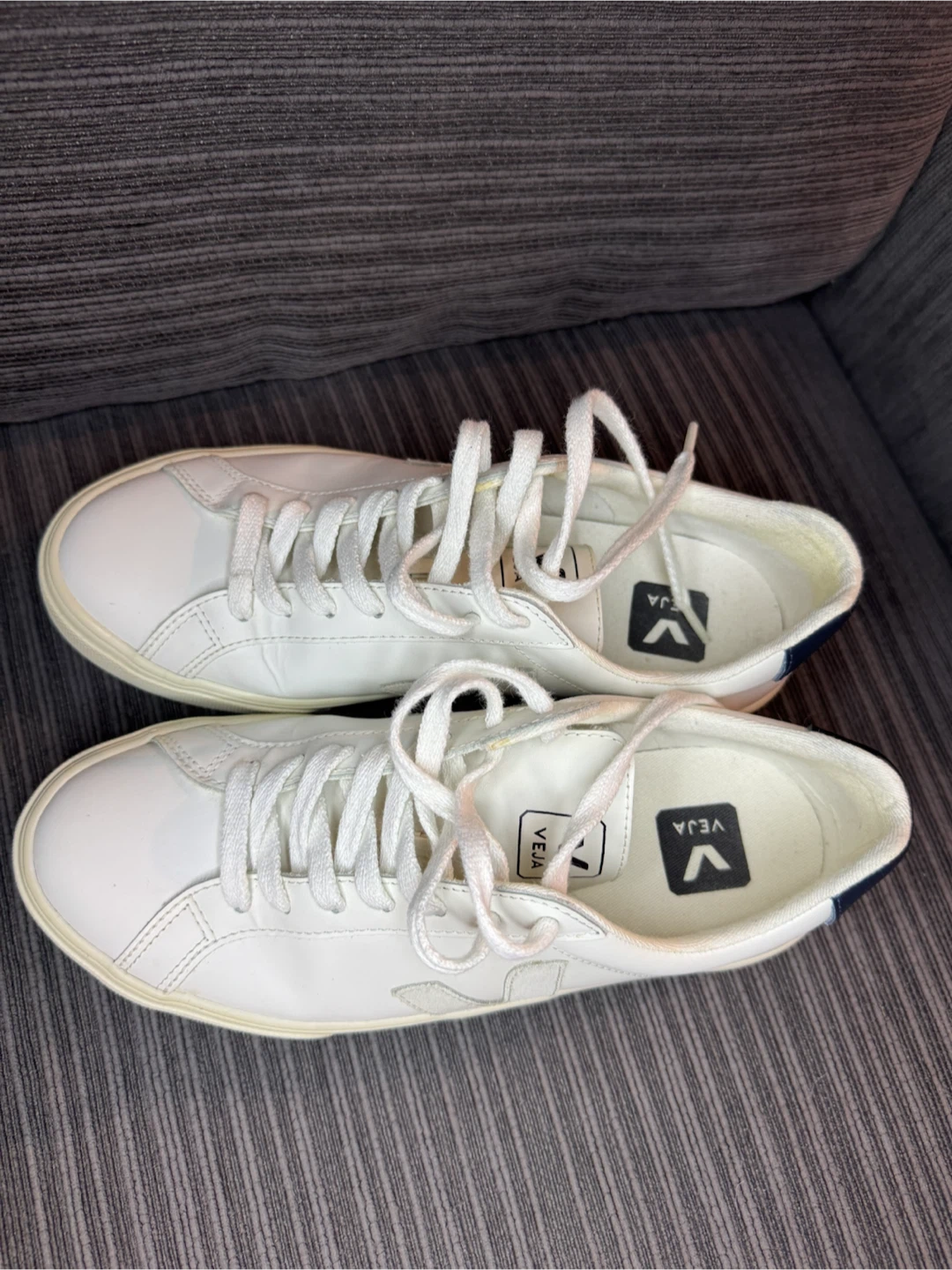 VEJA Esplar White Navy Leather Sneakers Women's US 7 EU 38 - photo 4