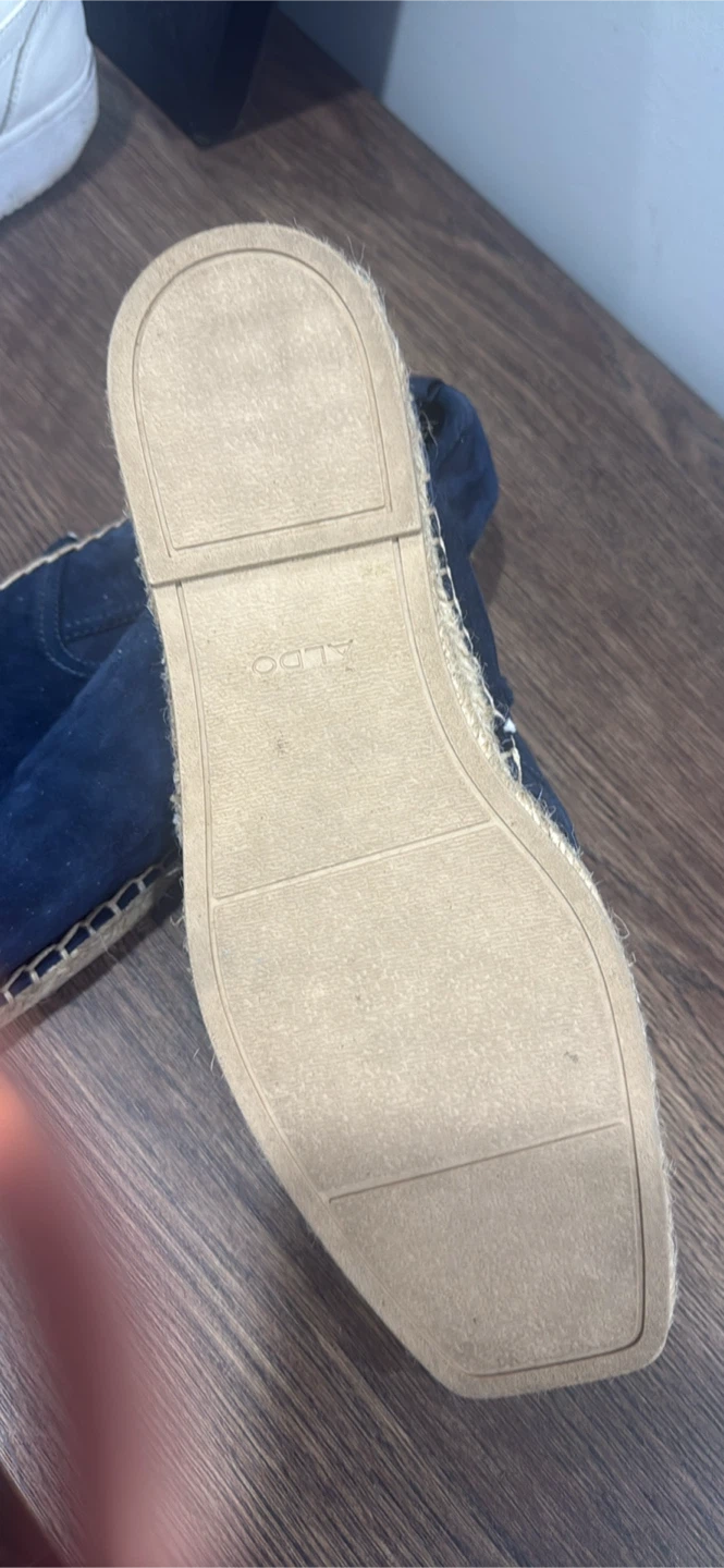 Navy Blue Suede Espadrille Flats - photo 3