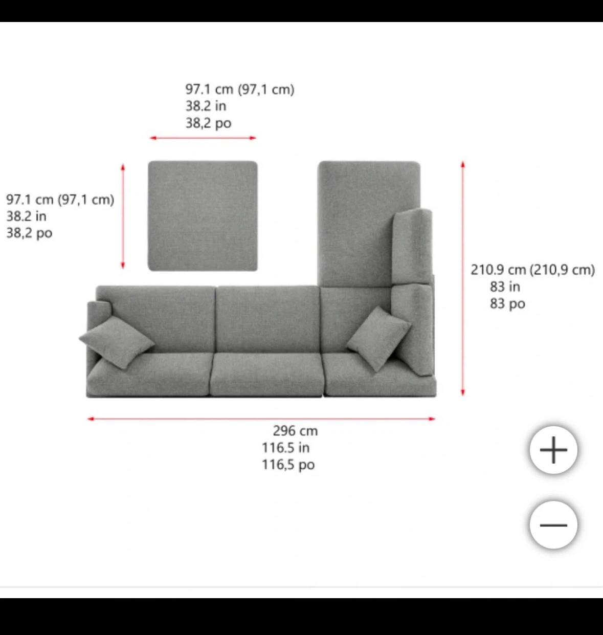 Grey Costco Sectional Sofa - photo 2