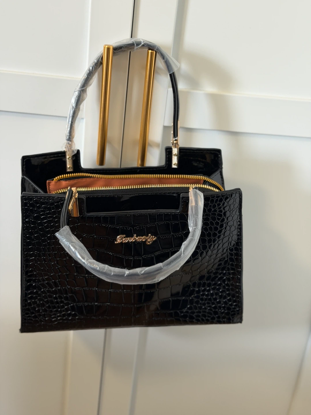 Black Embossed Handbag
