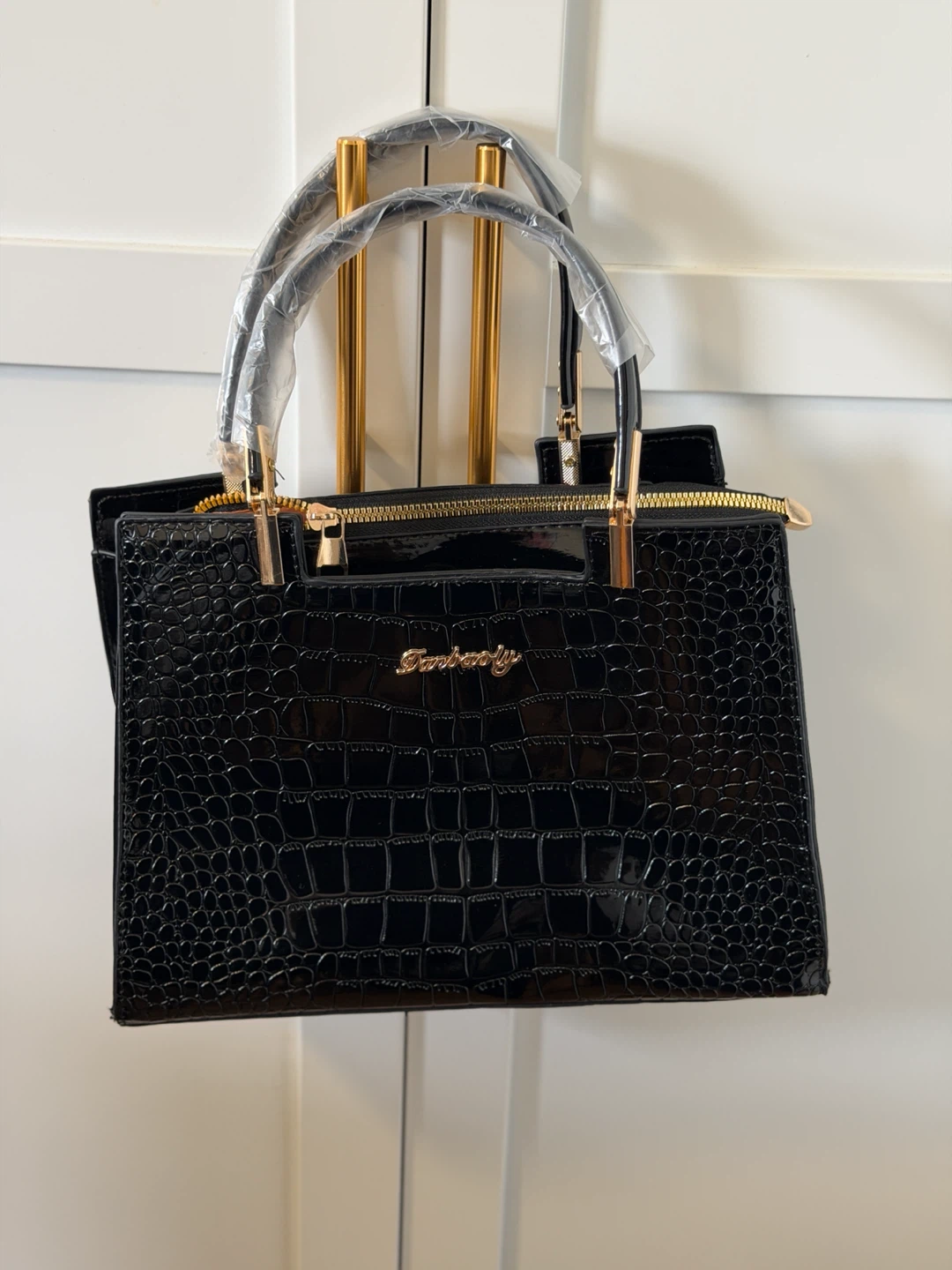Black Embossed Handbag - photo 2