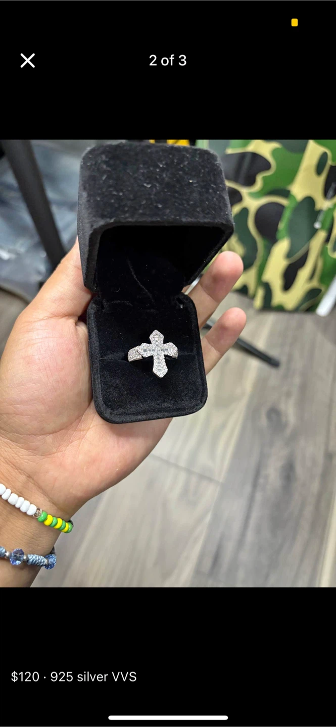 Cross Ring - 925 Silver VVS