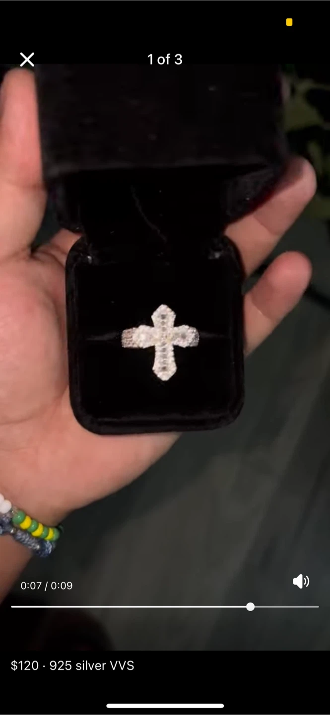Cross Ring - 925 Silver VVS - photo 4