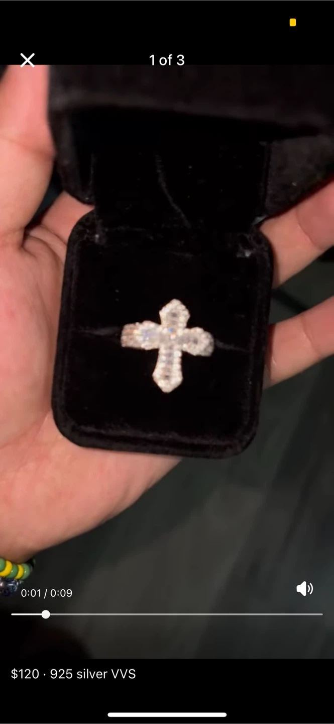 Cross Ring - 925 Silver VVS - photo 3