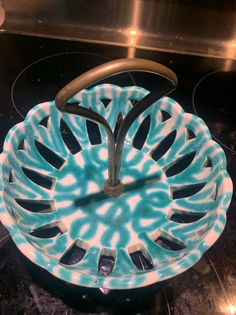 Decorative Ceramic Candy Dish with Handle