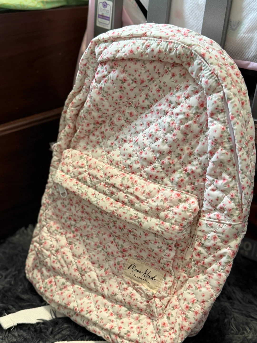 Moon Nude Floral Quilted Backpack