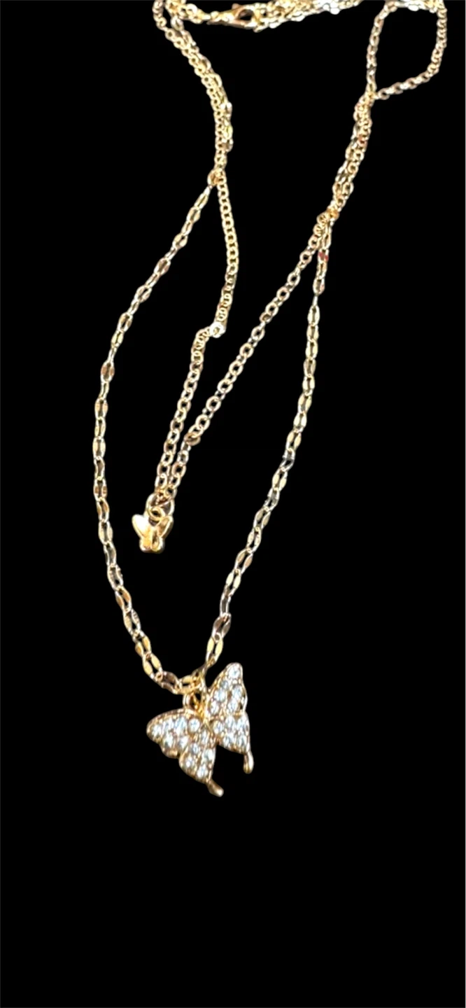 New - necklace with butterfly pendant - photo 2