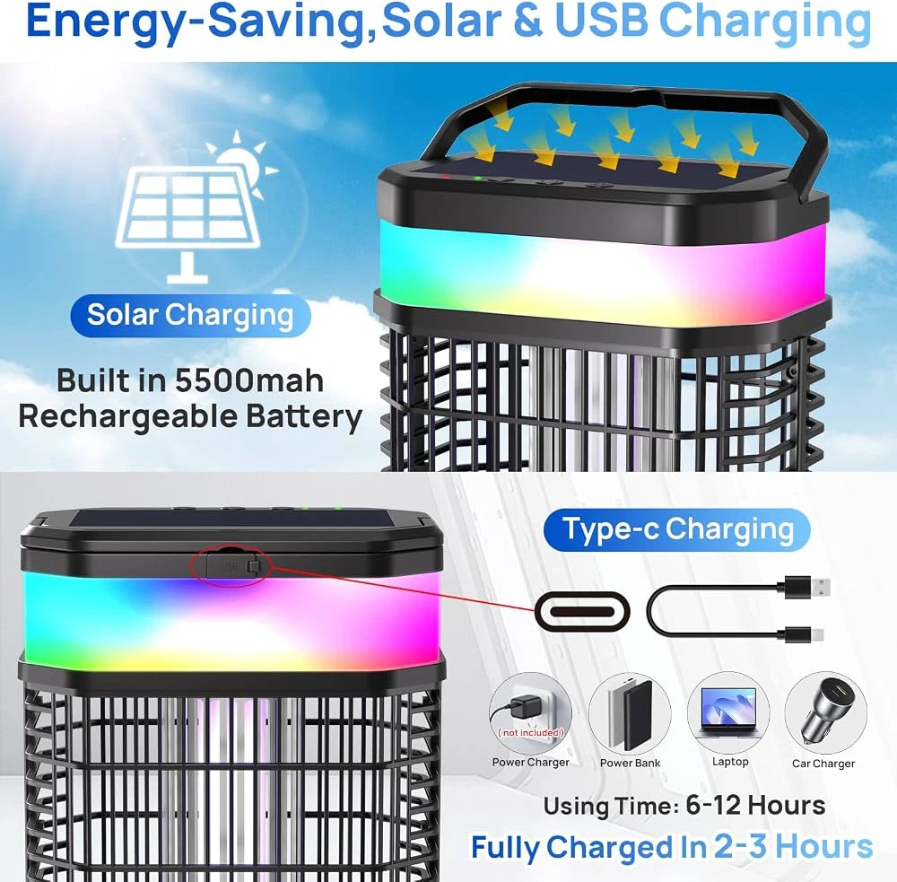 Solar Bug Zapper with USB Charging - photo 5