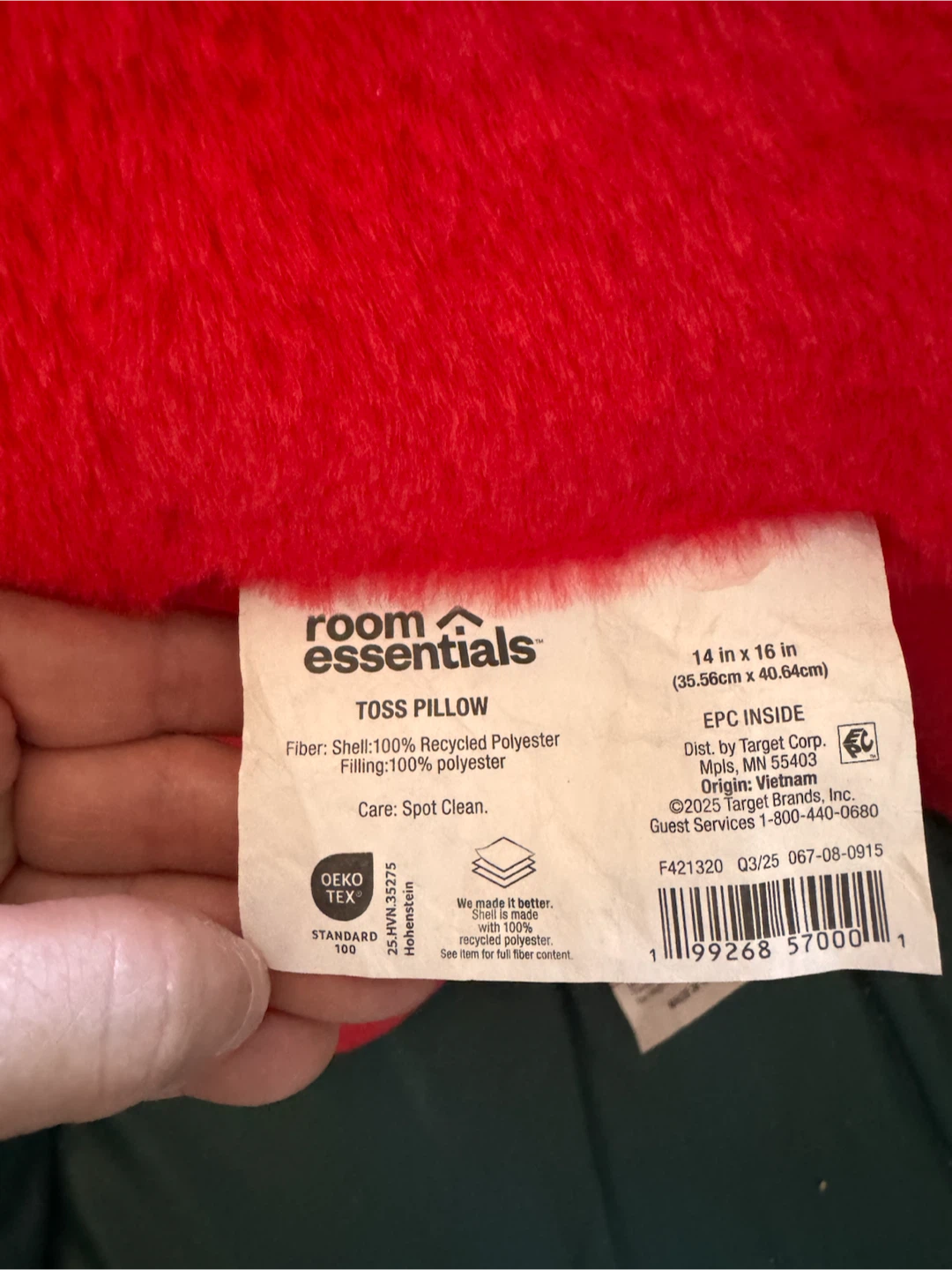 Room Essentials Red Heart Toss Pillow - photo 2